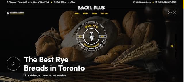 Bagel Plus Website Screenshot